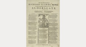 This is a typical broadside, printed in London in 1706. A broadside was an entire work printed on one side of one large sheet of paper, a perfect representative of eighteenth-century ephemera. Source: Museum of London.